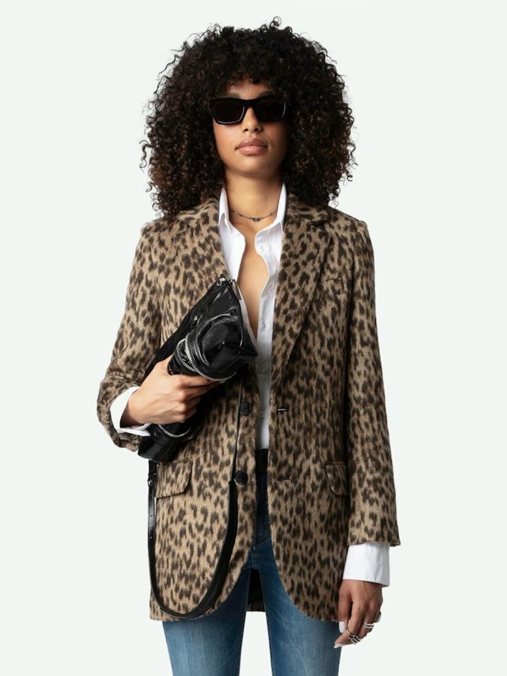 Zadig & Voltaire Violet Leopard Coat Blazer | XS